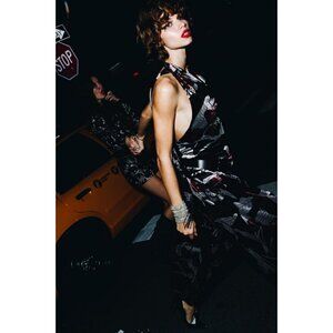 ZARA EMBROIDERED VELVET DRESS